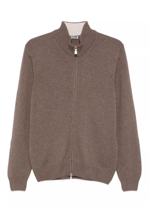 Vengera zip-fastening wool cardigan - Brown