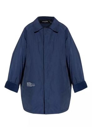 DSQUARED2 velvet-cuffed shirt coat - Blue