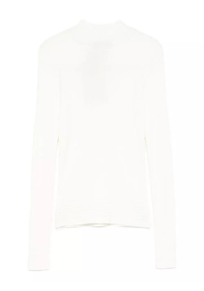 TWINSET ribbed mock-neck top - White