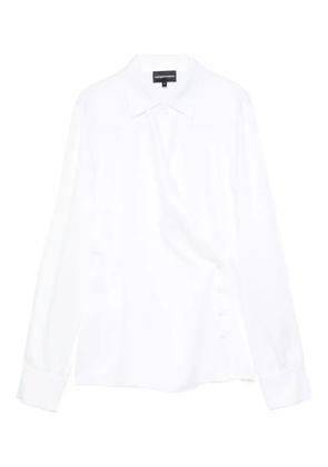 Emporio Armani wrap-front button-detail blouse - White