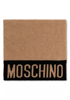 Moschino logo-detail scarf - Brown