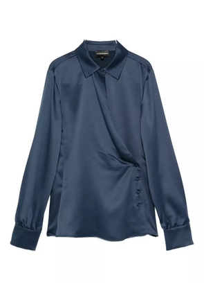 Emporio Armani satin wrap blouse - Blue