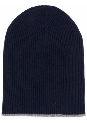 Brunello Cucinelli rib-knit cashmere beanie - Blue