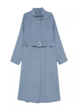 Emporio Armani belted stand-collar coat - Blue