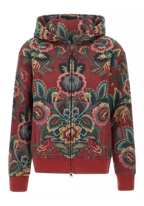 ETRO floral-print zip-up hoodie - Red