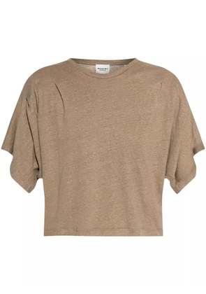 MARANT ÉTOILE Kyanza linen T-shirt - Green