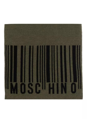 Moschino barcode wool scarf - Green