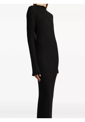 KHAITE ribbed open-back midi dress - Black