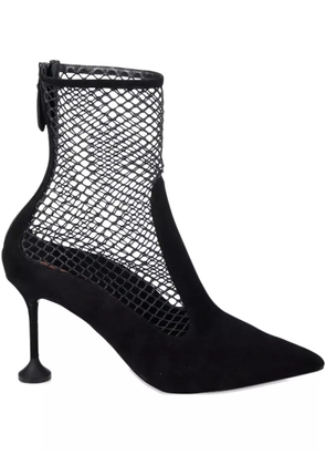 Aquazzura 85mm mesh-insert suede pumps - Black