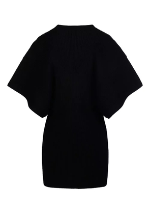 P.A.R.O.S.H. ribbed flared-sleeve mini dress - Black