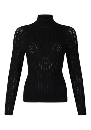 LIU JO punched high-neck sweater - Black