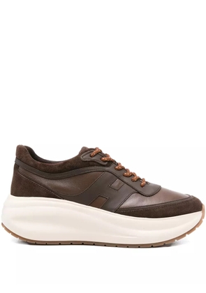 Hogan leather suede sneakers - Brown