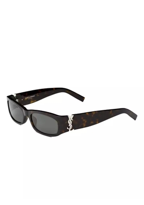 Saint Laurent Eyewear SL M152 tortoiseshell rectangle sunglasses - Brown