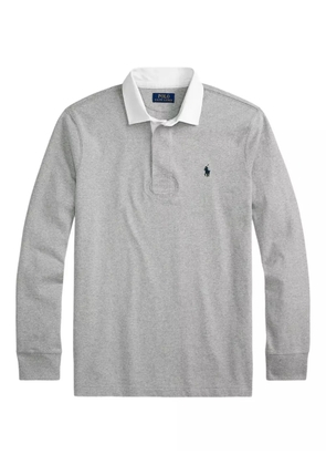 Polo Ralph Lauren embroidered-logo long-sleeve polo shirt - Grey