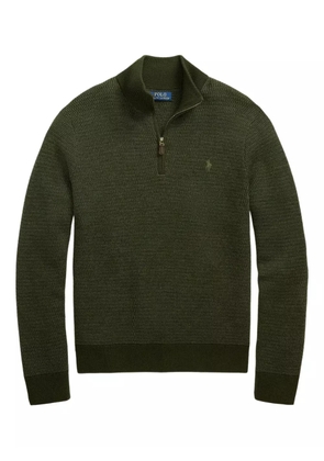 Polo Ralph Lauren zip-neck textured sweater - Green