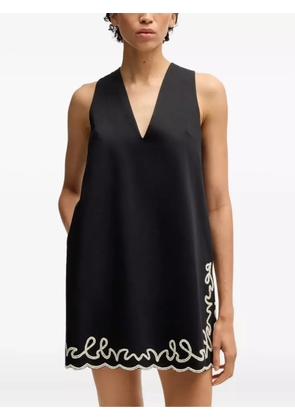 BOSS Scalloped-hem embroidered dress - Black