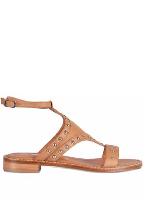 Via Roma 15 studded ankle-strap sandals - Neutrals