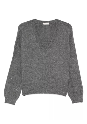 LIU JO embellished V-neck sweater - Grey