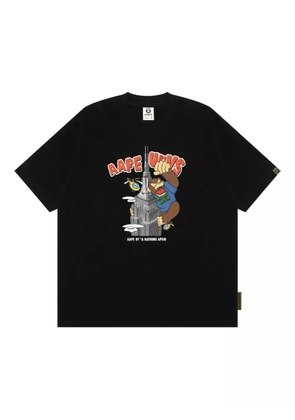 AAPE BY *A BATHING APE® monkey-emblazoned graphic T-shirt - Black