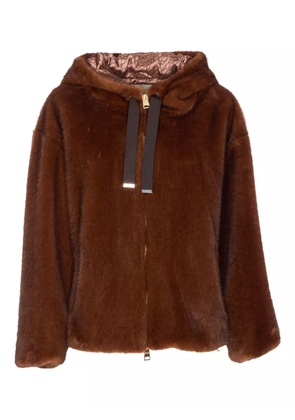 Herno faux-fur hooded jacket - Brown
