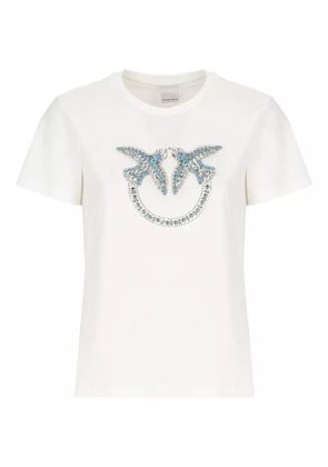 PINKO Love Birds studded T-shirt - Neutrals