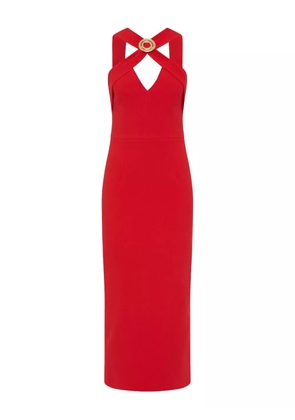 Rebecca Vallance Cameron cross-neck midi dress - Red