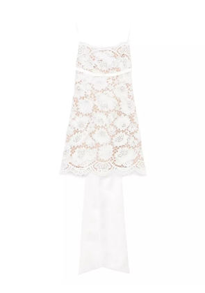 Self-Portrait lace scalloped-hem dress - White