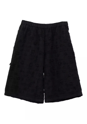 KAMIYA distressed cotton shorts - Black