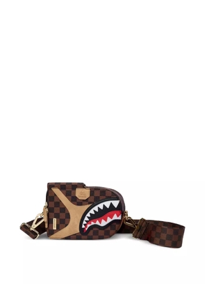 sprayground kid Hennyville check-pattern shark-detail backpack - Brown