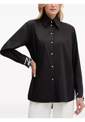Karl Lagerfeld embroidered-cuff shirt - Black