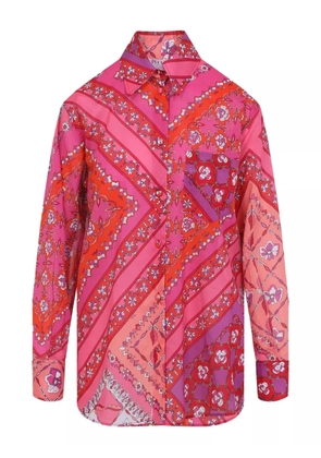 PUCCI floral-patchwork cotton shirt - Pink
