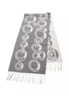 Hermès Pre-Owned 2020s chain-pattern cashmere scarf - White