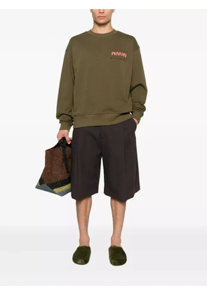 Marni logo-print sweatshirt - Green
