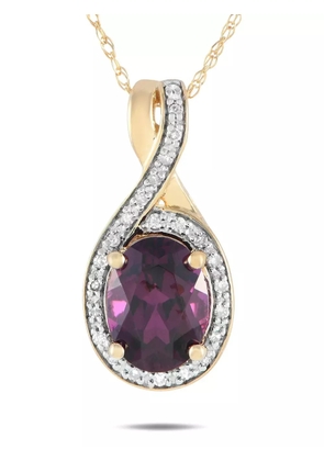 LB Exclusive 14K yellow gold garnet and diamond necklace - Pink