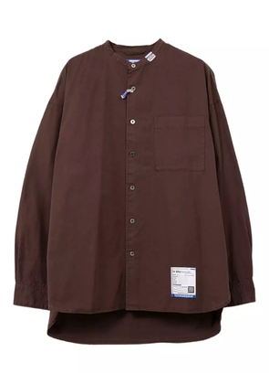 in･stru(men-tal). band-collar long-sleeve shirt - Brown