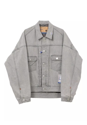 in･stru(men-tal). bleached denim jacket - Grey