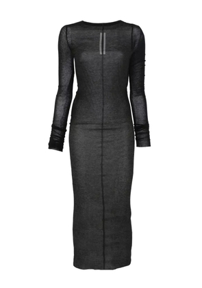 Rick Owens ribbed long-sleeve midi dress - Black