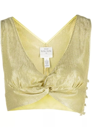 Forte Forte twist-detail crop top - Yellow