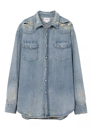 KAMIYA distressed denim shirt - Blue