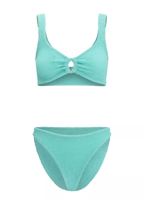 Hunza G Julia ring-detail textured bikini - Blue
