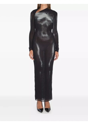 Jean Paul Gaultier body dust print asymmetric-neck maxi dress - Black