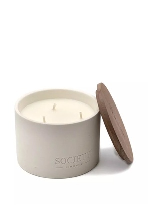 Society Limonta Te' Matcha three-wick wooden-lid candle - White