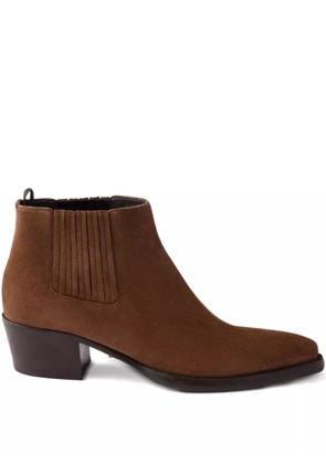 Prada elastic-gusset pointed-toe boots - Brown