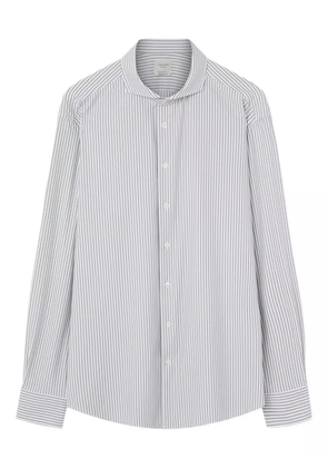 Traiano Milano striped banded-collar shirt - White