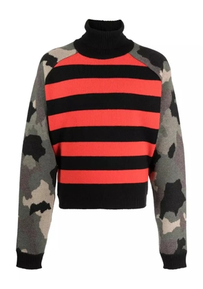JORDANLUCA camouflage-pattern roll-neck sweater - Black