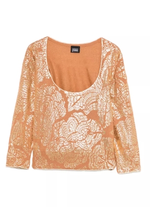 Gianfranco Ferré Pre-Owned 2000s floral-pattern sweater - Brown