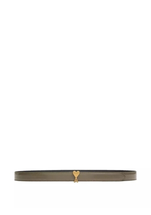 AMI Paris Glazed leather Ami De Coeur buckle belt (25mm) - Green