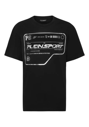 Plein Sport metallic-logo cotton T-shirt - Black