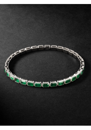 SHAY - White Gold Emerald Bracelet - Men - Green