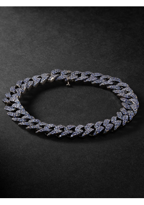 SHAY - 18-Karat Blackened Gold Sapphire Chain Bracelet - Men - Blue